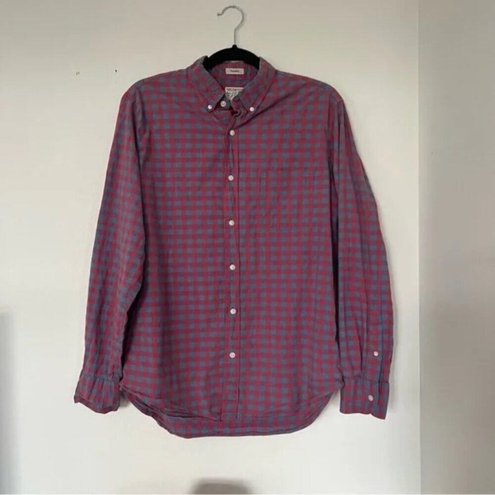 J. Crew Stretch Secret Wash Shirt In Organic Cotton Gingham